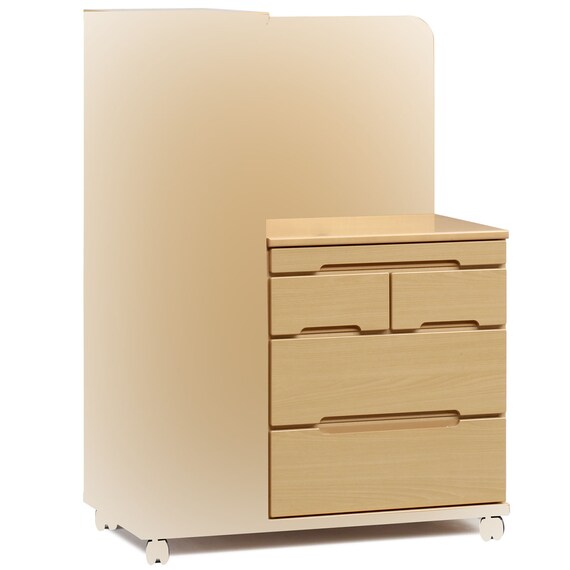 床頭台(IM-002 ロッカーチェスト NA バックパネル付き) 4枚目画像