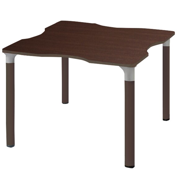 福祉テーブル(NT-FMD1212Q DBR 高さ固定脚/車椅子対応アジャスター) 1枚目画像