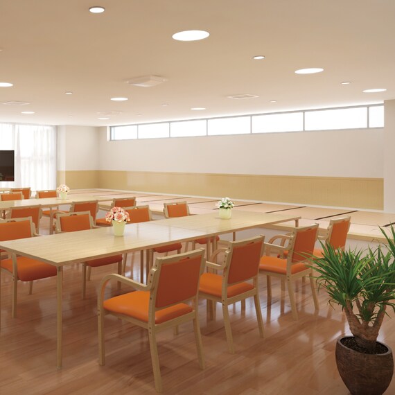 福祉テーブル(NT-FMD1212Q DBR 高さ固定脚/車椅子対応アジャスター) 4枚目画像