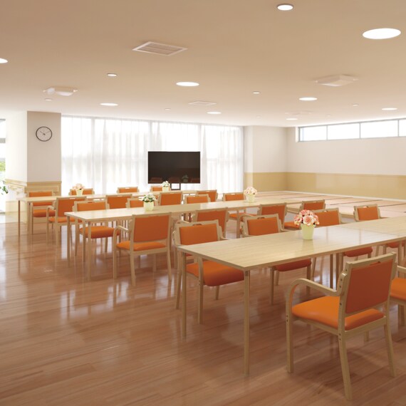 福祉テーブル(NT-FMD1212Q DBR 高さ固定脚/車椅子対応アジャスター) 5枚目画像