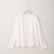 着流し風麻混ショートカーディガン　(89007)