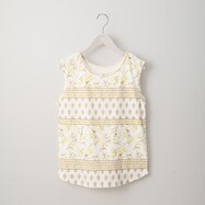 【N+商品】ボーダー花柄綿スラブタンクトップ　(69020)