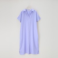 【N+商品】麻混スキッパーワンピースレギュラー丈Ｓ１　Lサイズ　(49015)