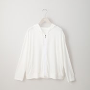 フード付き梨地カーディガン (89012)