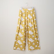 接触冷感素材花柄ストレッチワイドパンツ　(29053)