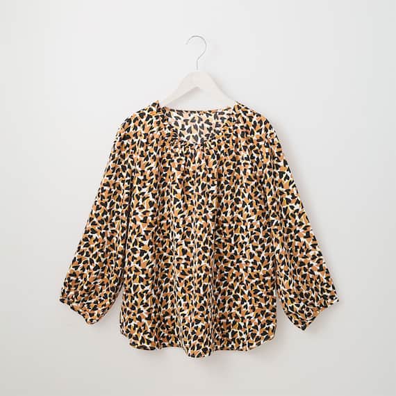 ハート柄ギャザー襟ブラウス (50001) 1枚目画像