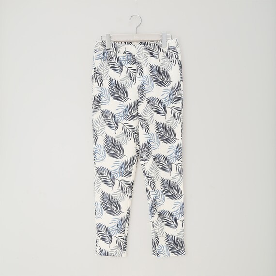 グレイッシュリーフ柄プリントレギンスパンツ　(20004) 1枚目画像