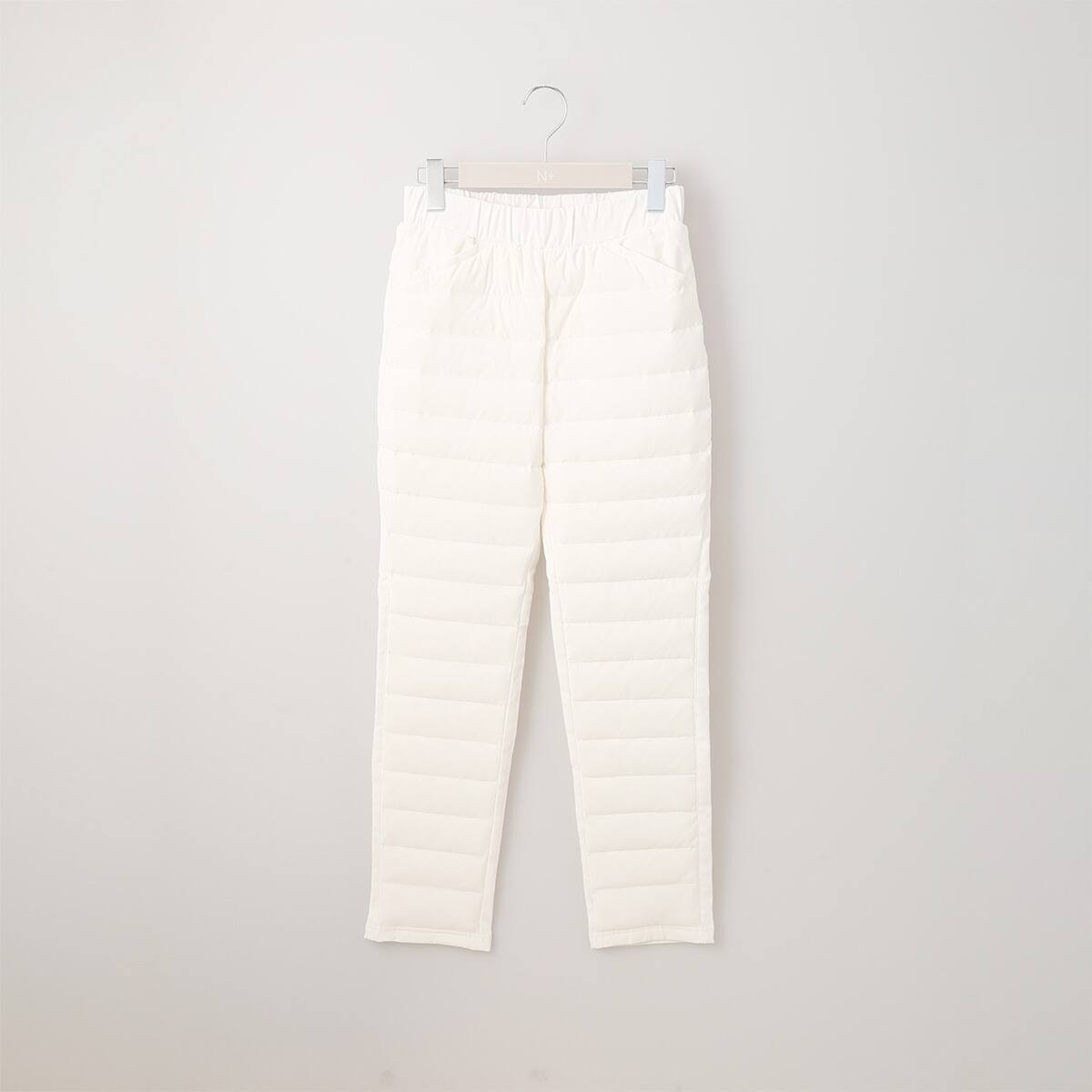 akiko　ルコック　フェザーダウンパンツ　7号　ホワイト　S 暖パン 抗菌防臭生地使いあったかダウンパンツS2 ショート丈 (20006