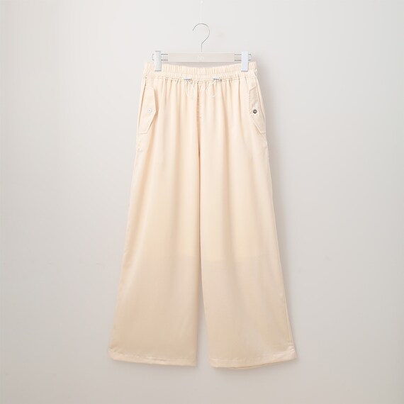 ウエストドロストサテンイージーワイドパンツ　(20030) 1枚目画像