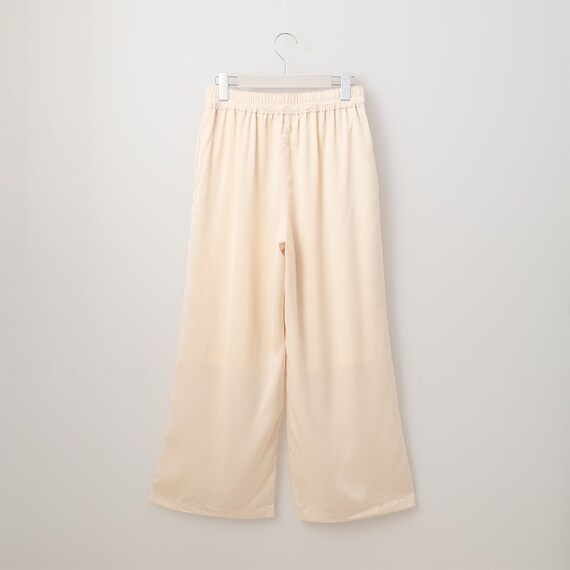 ウエストドロストサテンイージーワイドパンツ　(20030) 2枚目画像