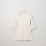 抗菌防臭スムースアサＶネックＴシャツ　(60012)