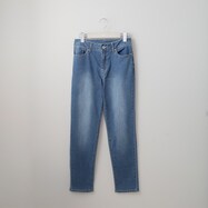 すっきりシルエットウエストストレッチデニムパンツレギュラー丈　(20033)