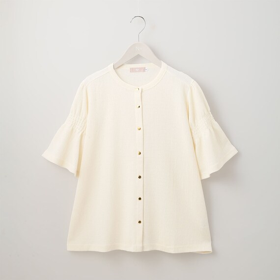 袖ギャザー前開きブラウス　(60030) 1枚目画像