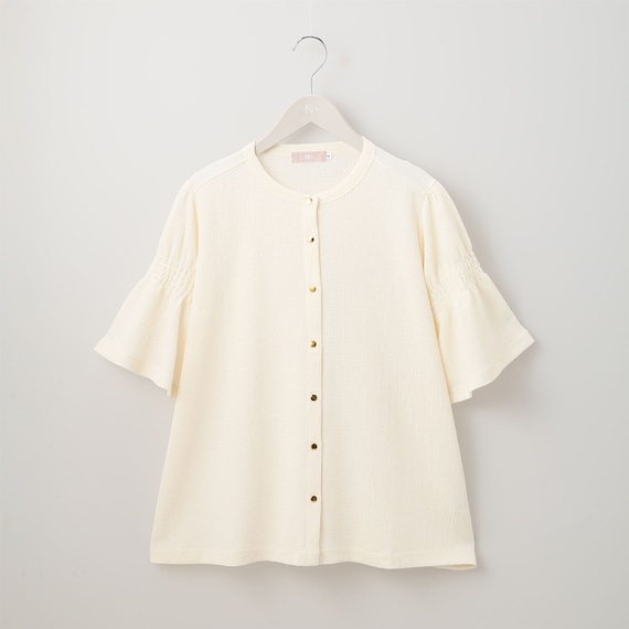 袖ギャザー前開きブラウス (60030) 1枚目画像