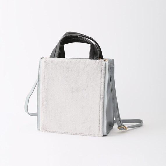 フェイクファー スクエアトートバッグ (90045) 3枚目画像