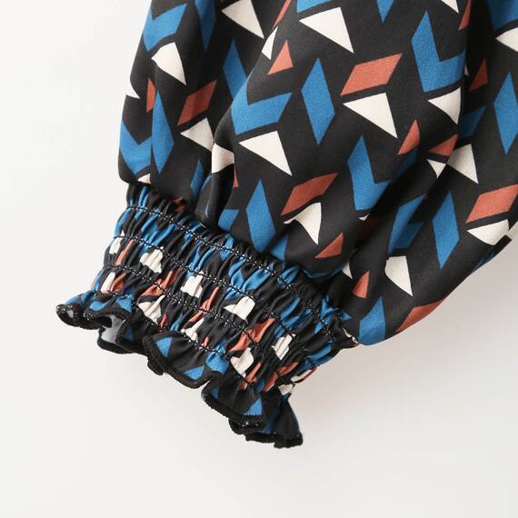 ジオメトリック柄チュニックブラウス　(50022) 5枚目画像