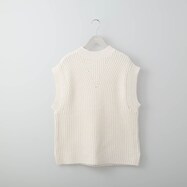 ボトルネック畦編みニットベスト　(71002)