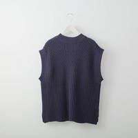 ボトルネック畦編みニットベスト　(71002)