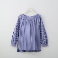 襟シャーリングストライプブラウス (51001)
