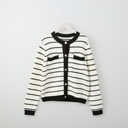 透かし編みボーダーカーディガン　(81001)