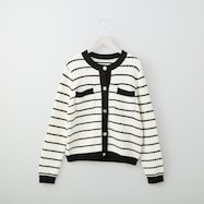 透かし編みボーダーカーディガン (81001)