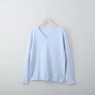 飾りボタン付Vネックニットプルオーバー (71003)