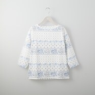 綿スラブＭＩＸボーダー７分袖Ｔシャツ　(61002)