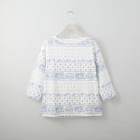 【N+商品】綿スラブＭＩＸボーダー７分袖Ｔシャツ　Sサイズ　(61002)