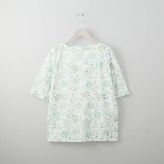 綿スラブ更紗柄５分袖Ｔシャツ　(61003) 1枚目画像