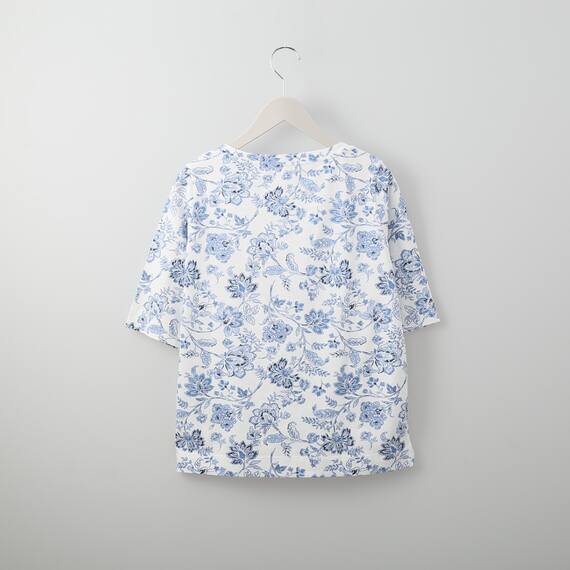 綿スラブ更紗柄５分袖Ｔシャツ　(61003) 2枚目画像