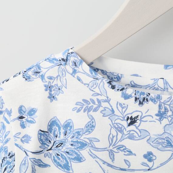 綿スラブ更紗柄5分袖Tシャツ (61003) 4枚目画像