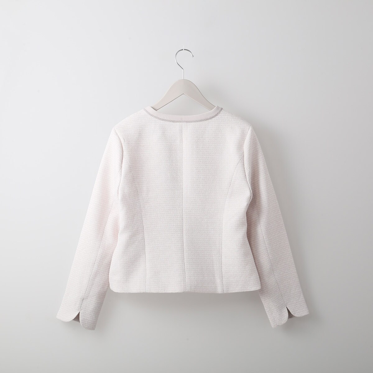 スプリングツイードノーカラージャケットsサイズ セール】 スプリングミックスツイード ジャケット （ノーカラー