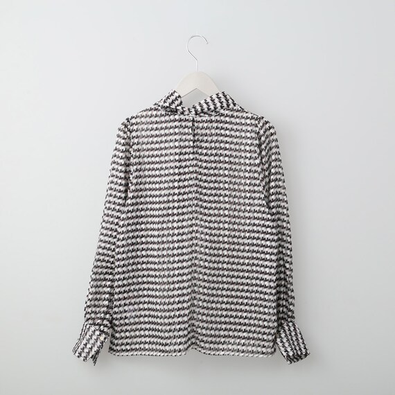 ラメ糸幾何柄ボウタイブラウス (51005) 2枚目画像