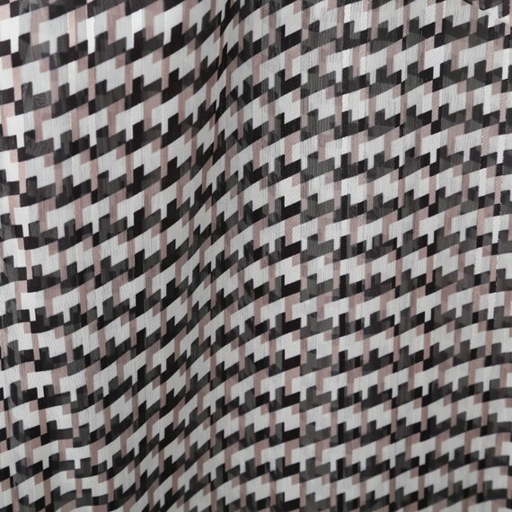 ラメ糸幾何柄ボウタイブラウス (51005) 3枚目画像