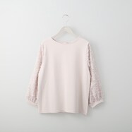 袖ジャカード切替え７分袖プルオーバー　(61006)