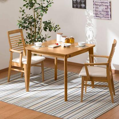 ダイニングテーブル3点セット(ロレイン5 80MBR/ロレイン2肘付MBR)通販  