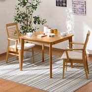 ダイニングテーブル3点セット(DTロレイン5 80/DCロレイン2肘付)