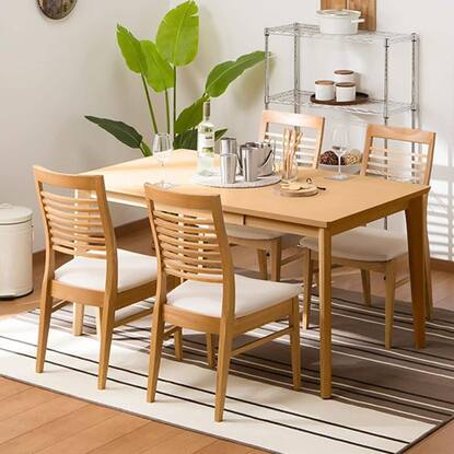 ダイニングテーブル5点セット(ロレイン5 135LBR/ロレイン2LBR)通販  