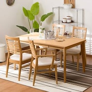 ダイニングテーブル5点セット(DTロレイン5 135/DCロレイン2肘付)