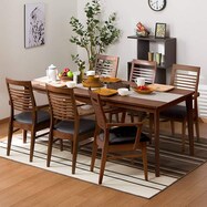 ダイニングテーブル7点セット(ロレイン5/5H/ロレイン2肘付)