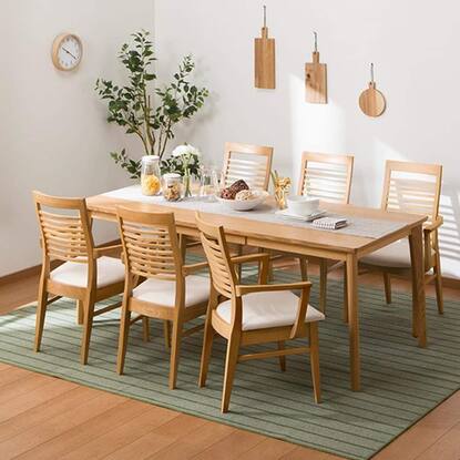 ダイニングテーブル7点セット(ロレイン5 180MBR/ロレイン2肘付MBR)通販  