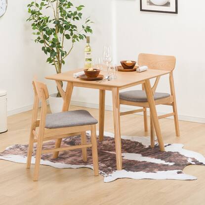 ダイニングテーブルセット3点セット(DTフィルンOC2 80 LBR/DCフィルン  