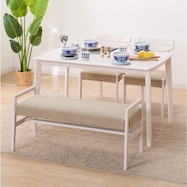 抗菌防臭・抗ウイルス加工済み ダイニングテーブル4点セット(DTアルナスDF/ダイニングチェアアルナス/ベンチアルナス)