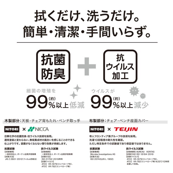 ダイニングテーブル4点セット(DTアルナスDF120WW/ダイニングチェアアルナス/ベンチアルナスGY) 2枚目画像