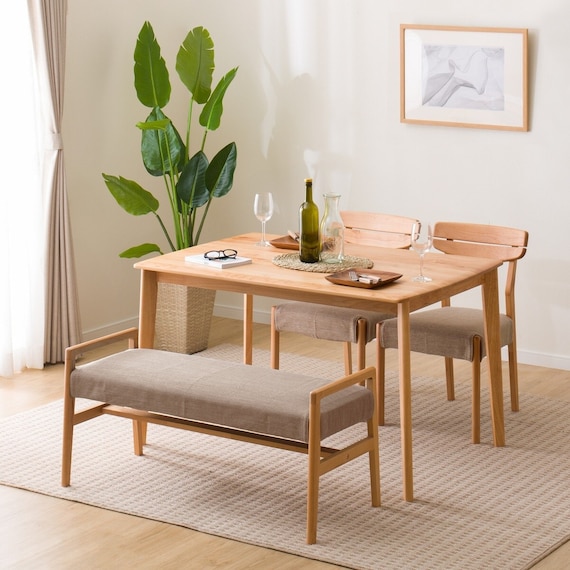 ダイニングテーブル4点セット(DTアルナスDF120LBR/ダイニングチェアアルナス/ベンチアルナスBE) 1枚目画像