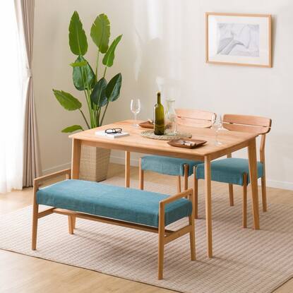 ダイニングテーブル4点セット(DTアルナスDF120LBR/ダイニングチェア  