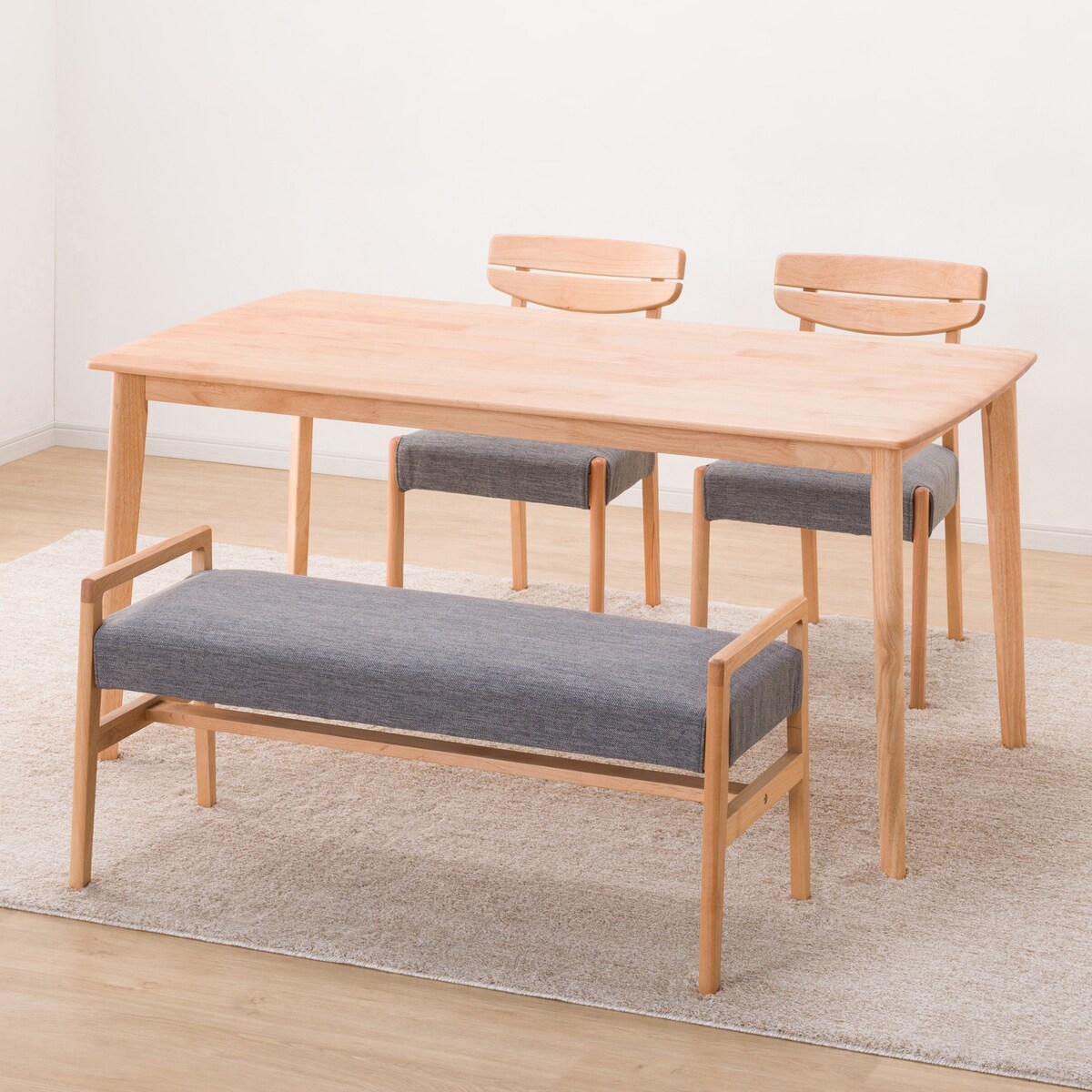 ダイニングテーブル4点セット(DTアルナスDF150LBR/ダイニングチェア