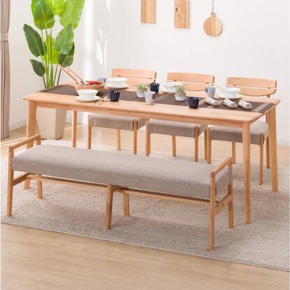 美品】ニトリ ダイニングテーブル5点セット ベンチ オットマン 可愛らしく 