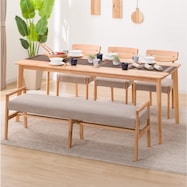 抗菌防臭・抗ウイルス加工済み ダイニングテーブル5点セット(DTアルナスDF180/ダイニングチェアアルナス/ベンチアルナス)