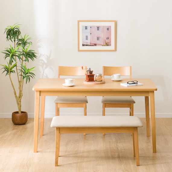 ダイニングテーブル4点セット(4LEG SI01 G 135I/SI01A/ベンチSI01 LBR) 8枚目画像